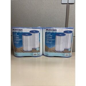 Bluescape Type B Pool Filter Cartridge 2, 2-Pack White 4 Pack New